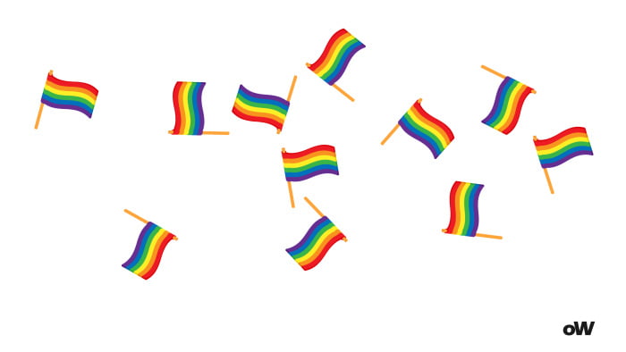 Am i gay quiz. 11 waving lgbt flags on a white background