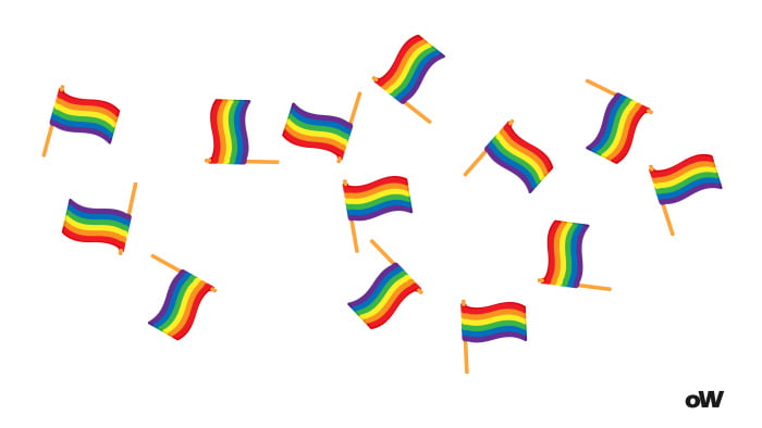 Am i gay quiz. 13 waving lgbt flags on a white background