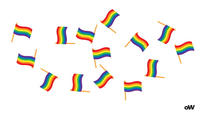 Am i gay quiz. 14 waving lgbt flags on a white background