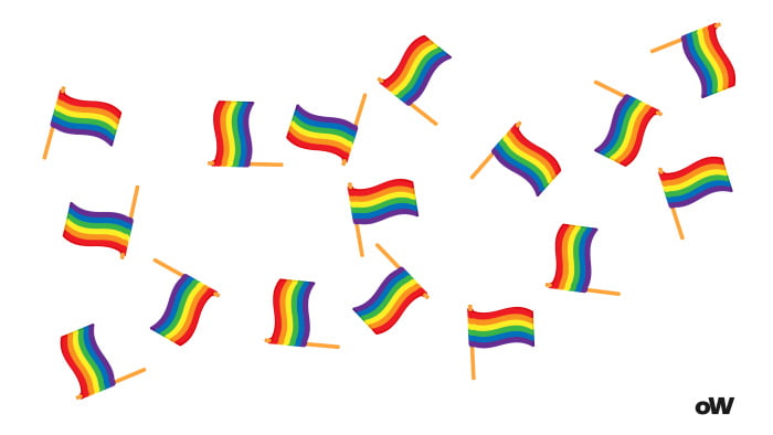 Am i gay quiz. 16 waving lgbt flags on a white background turned in different directions