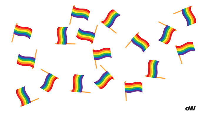 Am i gay quiz. 17 waving lgbt flags on a white background turned in different directions