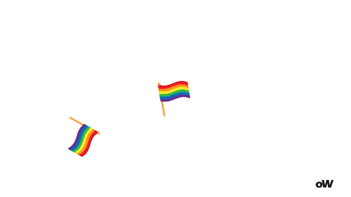 Am i gay quiz. 2 waving lgbt flags on a white background turned in different directions