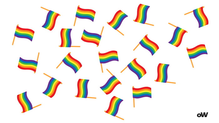 Am i gay quiz. 22 waving lgbt flags on a white background turned in different directions