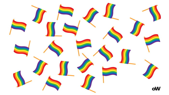 Am i gay quiz. 24 waving lgbt flags on a white background turned in different directions