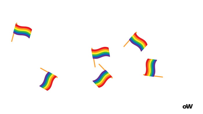 Am i gay quiz. 6 waving lgbt flags on a white background