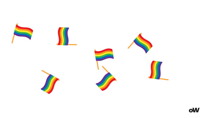 Am i gay quiz. 7 waving lgbt flags on a white background