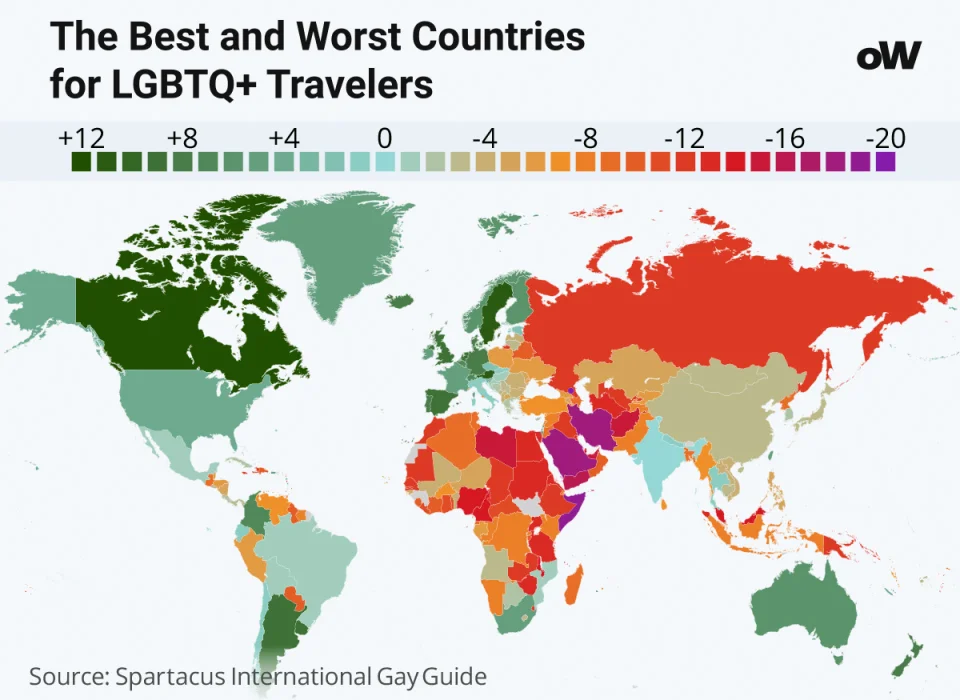 Am I Lesbian Quiz. Statistics of the best and worst countries for lesbian travelers